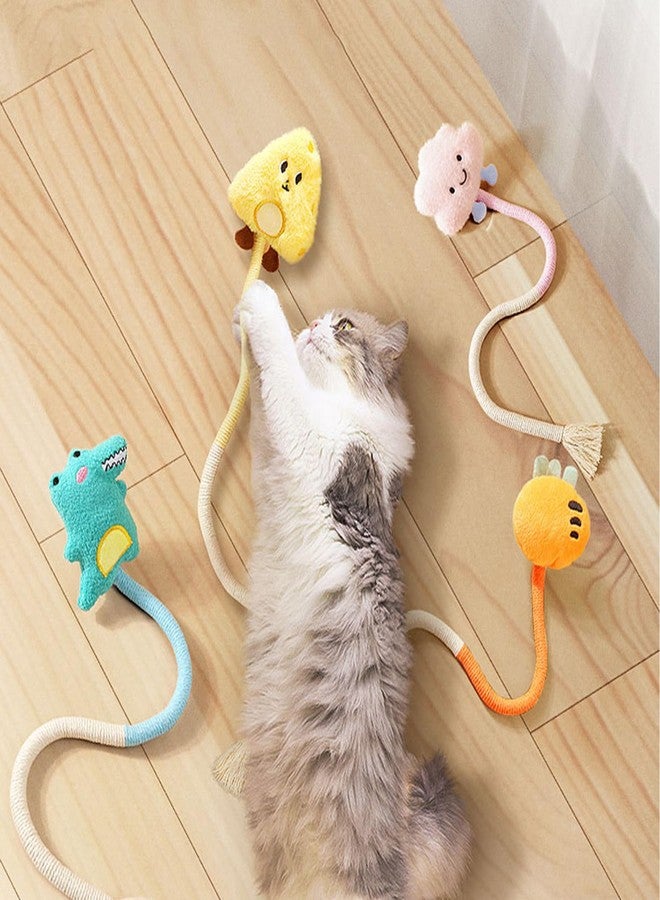 Andiker 2 PCS Cat Chew Ropes, Cat Chew Toy with Cartoon Kitten Plush Toys with Catnip Inside Interactive Cat Toys for Indoor Cats to Bite, Grasp, Kick and Clean Teeth (Small 1, Carrot&Crocodile) - Image 4
